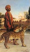 Jean-Joseph Benjamin-Constant Palace Guard with Two Leopards oil painting
